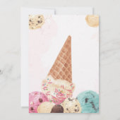 アイスクリーム誕生日招待状こちらスクープ 招待状 (裏面)