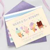 アイスクリーム誕生日招待状ガール、かわいいアイスクリームコーン 招待状