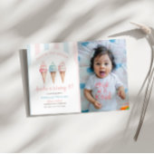 アイスクリーム誕生日招待状、こちらスクープ写真 招待状