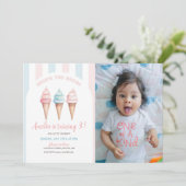 アイスクリーム誕生日招待状、こちらスクープ写真 招待状 (スタンド正面)