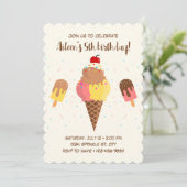 アイスクリーム誕生日招待状 招待状 (スタンド正面)