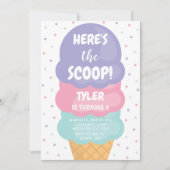 アイスクリーム誕生日招待状 招待状 (正面)