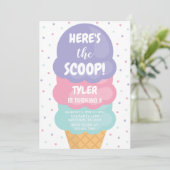 アイスクリーム誕生日招待状 招待状 (スタンド正面)