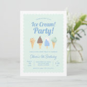 アイスクリーム誕生日招待状 招待状 (スタンド正面)