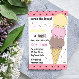 アイスクリーム誕生日招待状 招待状
