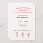 アイスクリーム誕生日招待状 招待状 (正面/裏面)