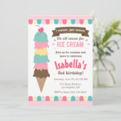 アイスクリーム誕生日招待状 招待状 (スタンド正面)