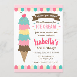 アイスクリーム誕生日招待状 招待状