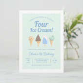 アイスクリーム誕生日招待状 I Scream FOUR 招待状 (スタンド正面)