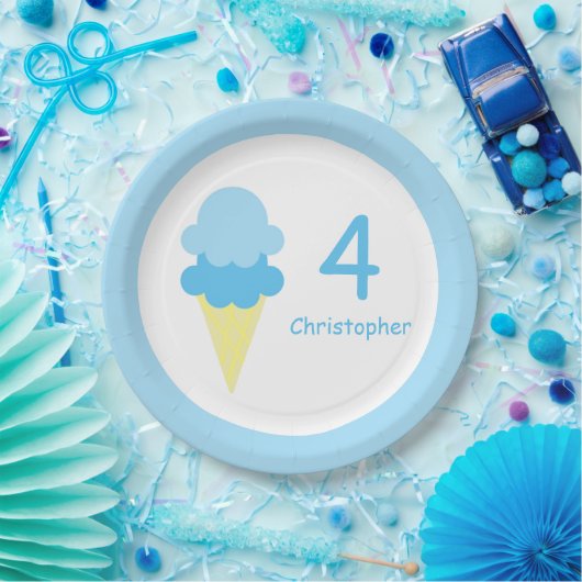 アイスクリーム誕生日 ペーパープレート (パーティー)