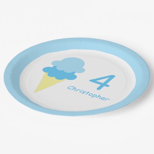 アイスクリーム誕生日 ペーパープレート (アングル)