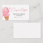 アイスクリーム赤ちゃんシャワーおむつラッフル エンクロージャーカード (正面/裏面)