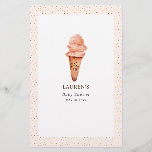 アイスクリーム赤ちゃんシャワー誰がゲーム (裏面)