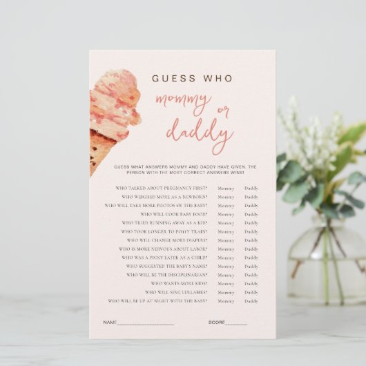 アイスクリーム赤ちゃんシャワー誰がゲーム (スタンド正面)