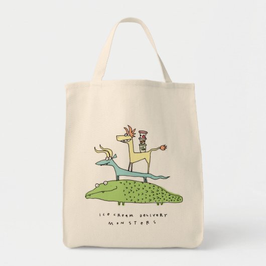 アイスクリーム配達モンスター-バッグ トートバッグ (正面)