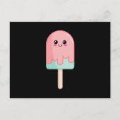 アイスクリーム顔かわいいフードアート ポストカード (正面)