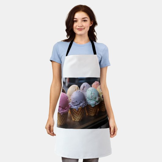 アイスクリーム飛行 エプロン (着用した状態)