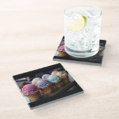 アイスクリーム飛行 ガラスコースター (アングル)