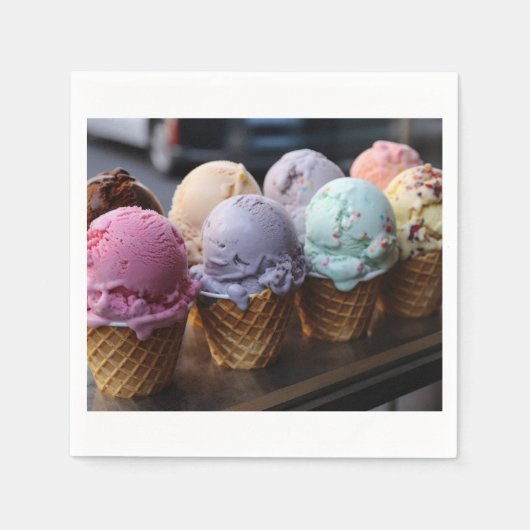 アイスクリーム飛行 スタンダードカクテルナプキン (正面)