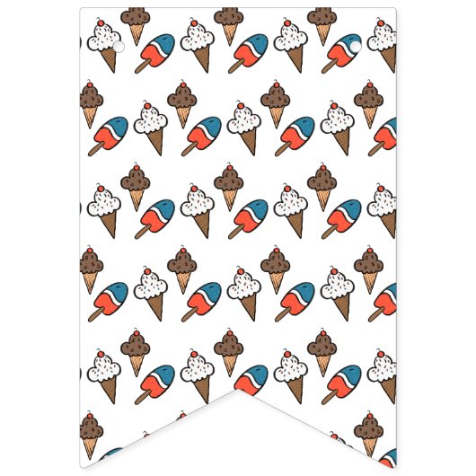 アイスクリーム1歳の誕生日ベビー初年度 バンティングフラッグ (第1の旗)