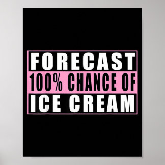 アイスクリーム100%の天気予報 楽しいジョーク ポスター