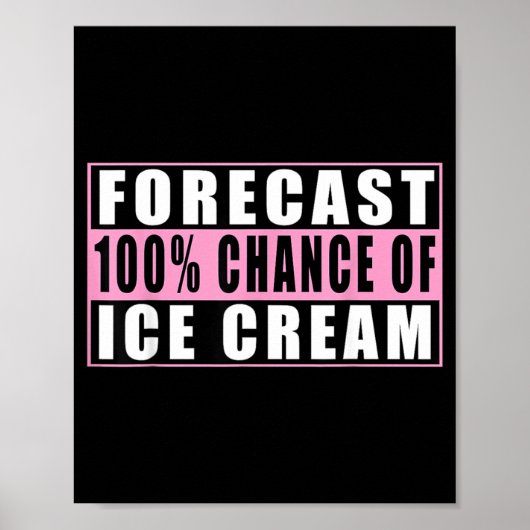 アイスクリーム100%の天気予報 楽しいジョーク ポスター (正面)