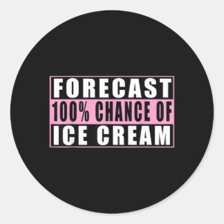 アイスクリーム100%の天気予報 楽しいジョーク ラウンドシール