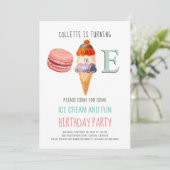 アイスクリーム1stバースデーターニングワン招待状 招待状 (スタンド正面)
