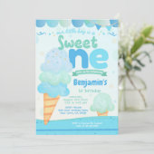 アイスクリーム1st誕生日パーティの招待状 招待状 (スタンド正面)