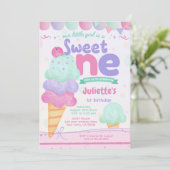 アイスクリーム1st誕生日パーティの招待状 招待状 (スタンド正面)