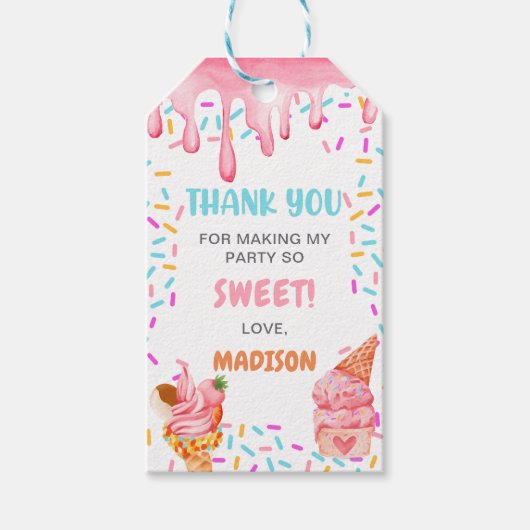 アイスクリーム1st誕生日パーティー ギフトタグ (正面)
