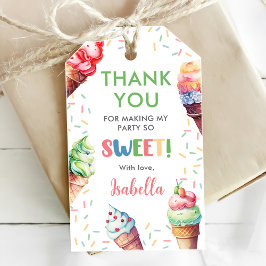 アイスクリーム1st誕生日パーティー ギフトタグ