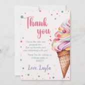 アイスクリーム1st誕生日パーティー サンキューカード (正面)