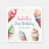アイスクリーム1st誕生日パーティー スタンダードカクテルナプキン (正面)