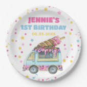 アイスクリーム1st誕生日パーティー ペーパープレート (正面)