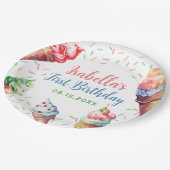 アイスクリーム1st誕生日パーティー ペーパープレート (アングル)