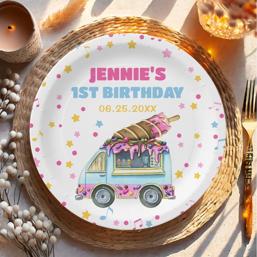 アイスクリーム1st誕生日パーティー ペーパープレート