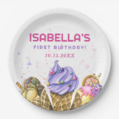 アイスクリーム1st誕生日パーティー ペーパープレート (正面)