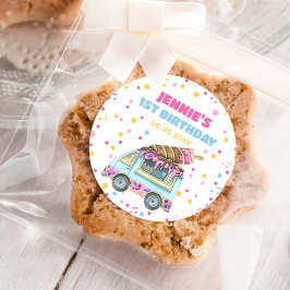 アイスクリーム1st誕生日パーティー ラウンドシール