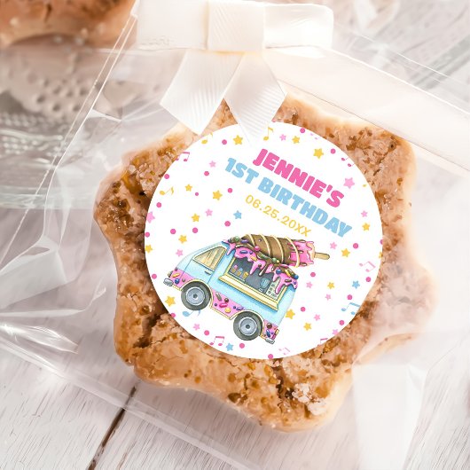 アイスクリーム1st誕生日パーティー ラウンドシール