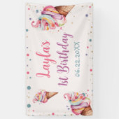 アイスクリーム1st誕生日パーティー 横断幕 (縦)