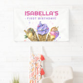 アイスクリーム1st誕生日パーティー 横断幕 (インサイチュ)