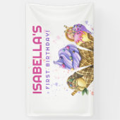 アイスクリーム1st誕生日パーティー 横断幕 (縦)