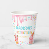 アイスクリーム1st誕生日パーティー 紙コップ (正面)