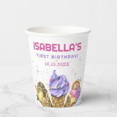 アイスクリーム1st誕生日パーティー 紙コップ (正面)