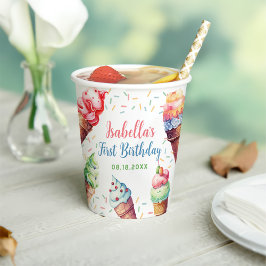 アイスクリーム1st誕生日パーティー 紙コップ