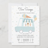 アイスクリーム2スクープは1つの誕生日よりも良い 招待状 (正面)