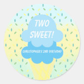 アイスクリーム2回目の誕生日 ラウンドシール (正面)