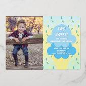 アイスクリーム2回目の誕生日 箔招待状 (正面)