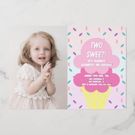 アイスクリーム2回目の誕生日 箔招待状